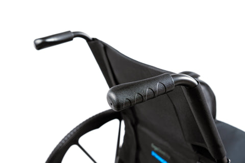 Close-up of the two push handles at the top of the ErgoSteel backrest