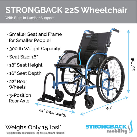 STRONGBACK Comfort Small : 22S Wheelchair