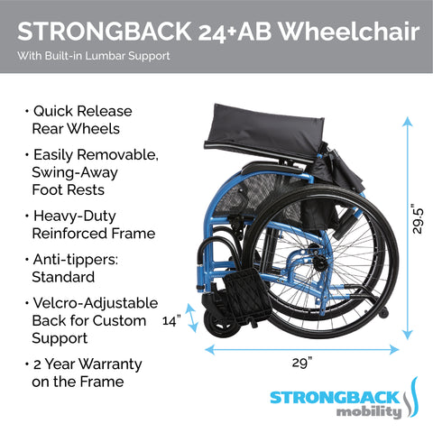 STRONGBACK Comfort : 24+AB Wheelchair