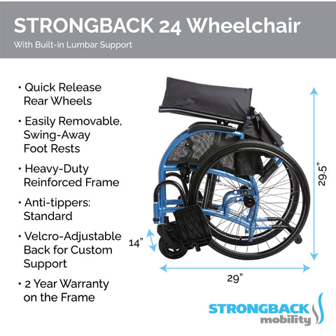 STRONGBACK 24 Wheelchair  Lightweight and Ergonomic Design