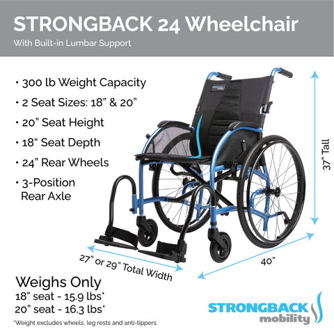 STRONGBACK Comfort : 24 Wheelchair